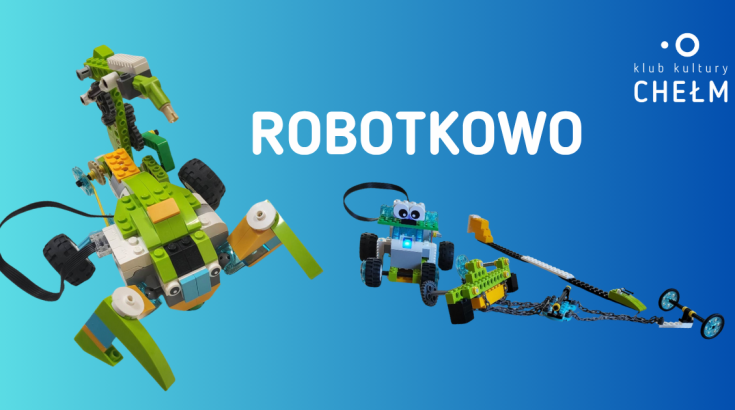 Obrazek przedstawia roboty skonstruowane z klocków LEGO.