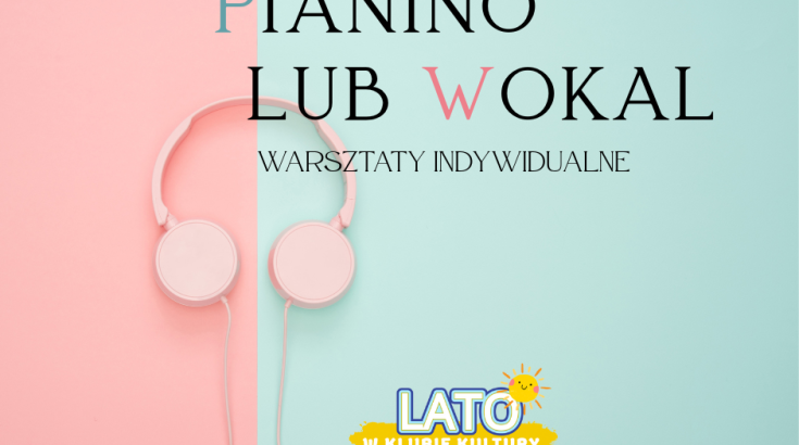 Obrazek przedstawia słuchawki stereo na dwukolorowej planszy