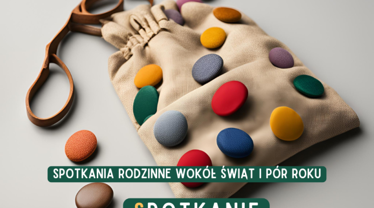 Obrazek przedstawia lniany woreczek i kolorowe kamyki.