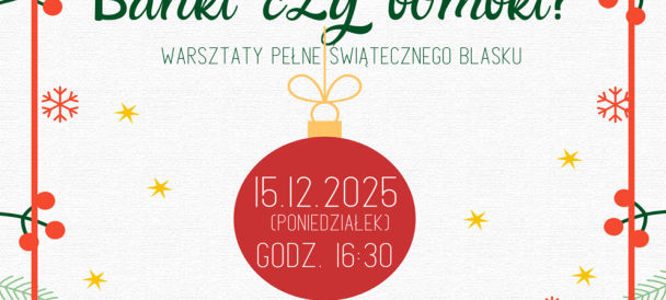 Obrazek przedstawia czerwoną bombkę choinkową.