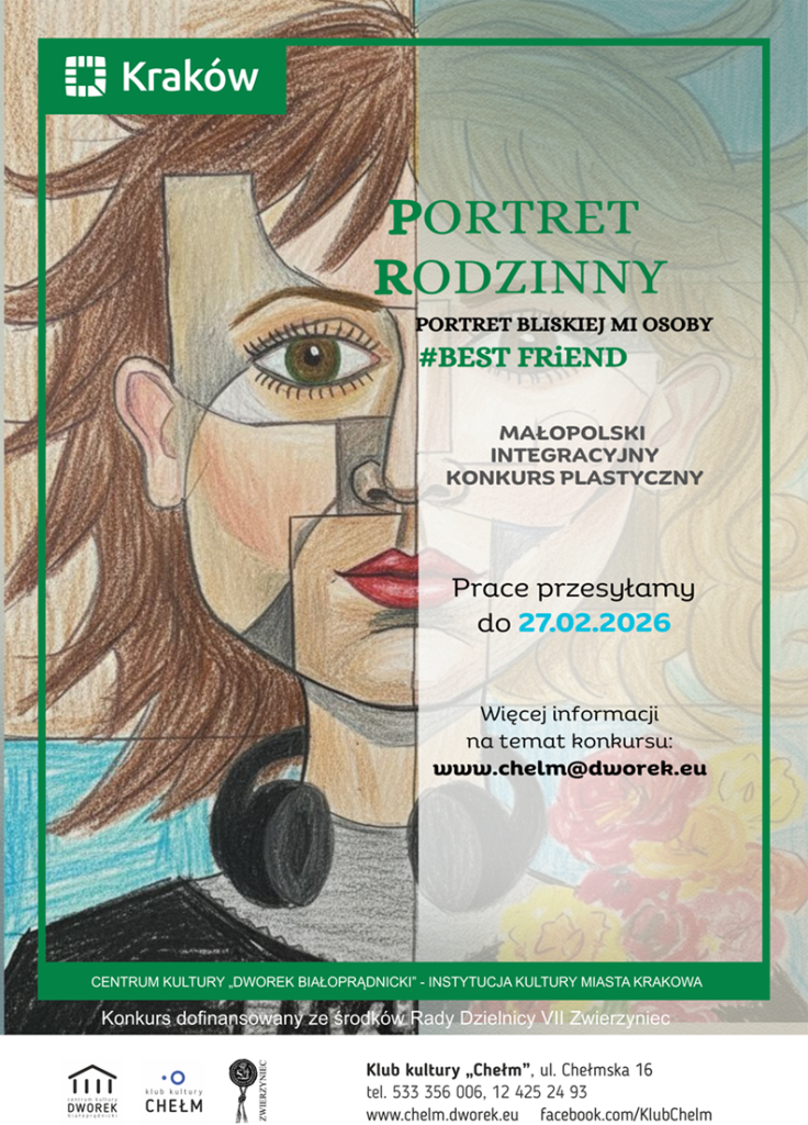 Obrazek przedstawia twarz młodej osoby naszkicowaną kredkami.