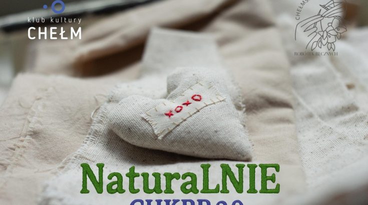 Obrazek przedstawia lniane serce uszyte z lnianego materiału.