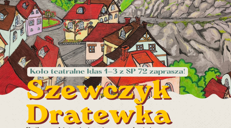 Obrazek przedstawia dekorację teatralną do spektaklu "Szewczyk Dratewka"