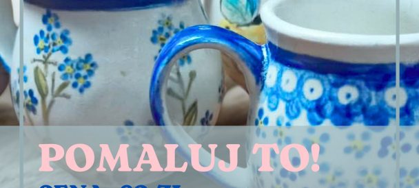 Obrazek przedstawia ceramiczne kubki wymalowane w kwiatuszki