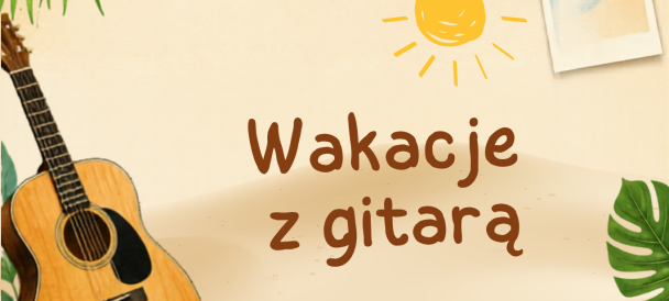 Obrazek przedstawia gitarę, a nad nią słońce.