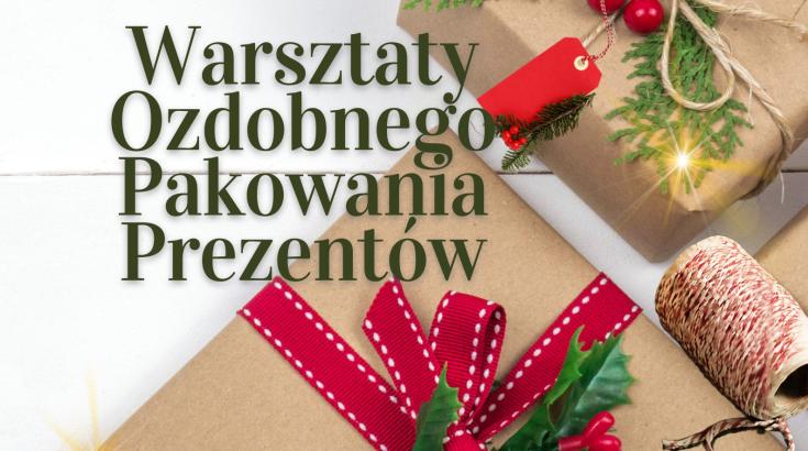 Obrazek przedstawia dekoracyjnie zapakowany prezent