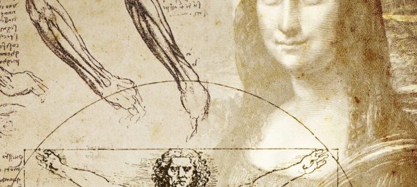 Obrazek przedstawia "nakładające się" na siebie obrazy Leonarda da Vinci