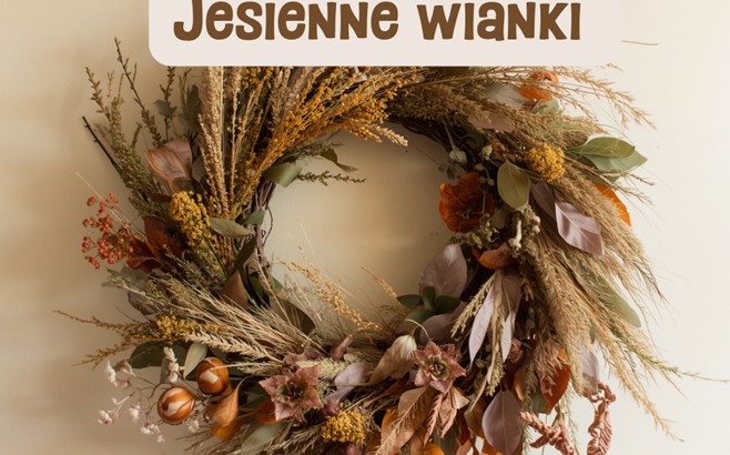 Obrazek przedstawia jesienny wianek handmade
